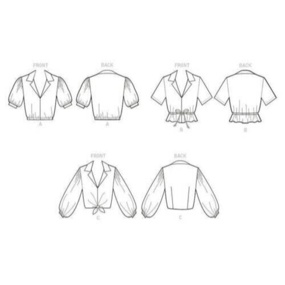 McCall's M8198 Misses 16 to 24 Crop Tops Uncut Sewing Pattern New - Picture 3 of 5